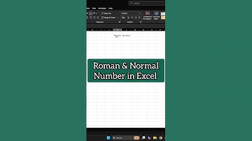 How to generate roman and normal numbers in excel #shorts #excel