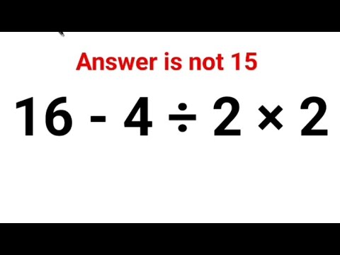 16 - 4 ÷ 2 × 2 The answer is not 15. Many got it wrong! A Ukraine Math Test #math #ukraine