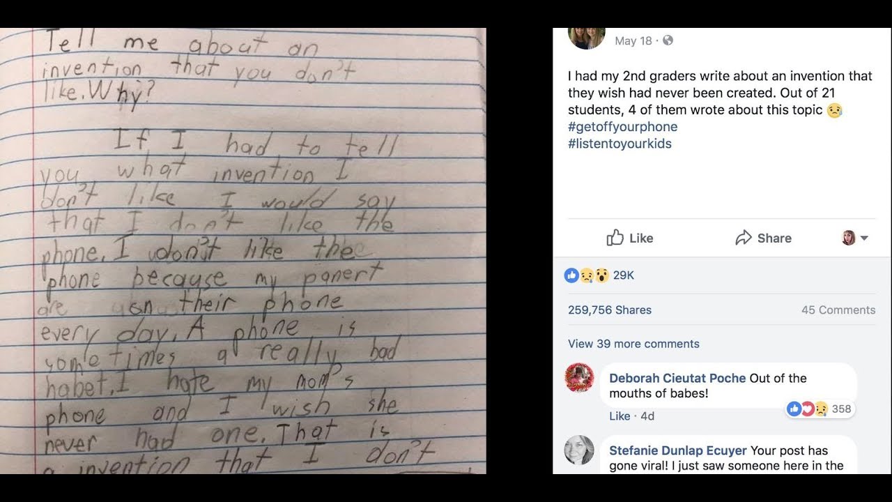 'I Hate My Mom's Phone,' 2nd Grader Wrote In Heartbreaking Homework From School
