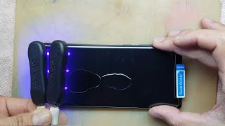 Install Note 8 Nano Liquid Screen Protector, UV Lamp Light Liquid full Glue Glass