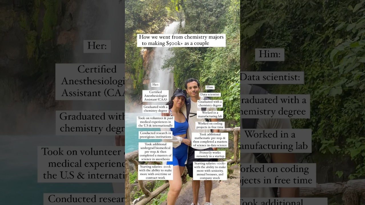 From chemistry majors to making half a million together 📚💰🤯