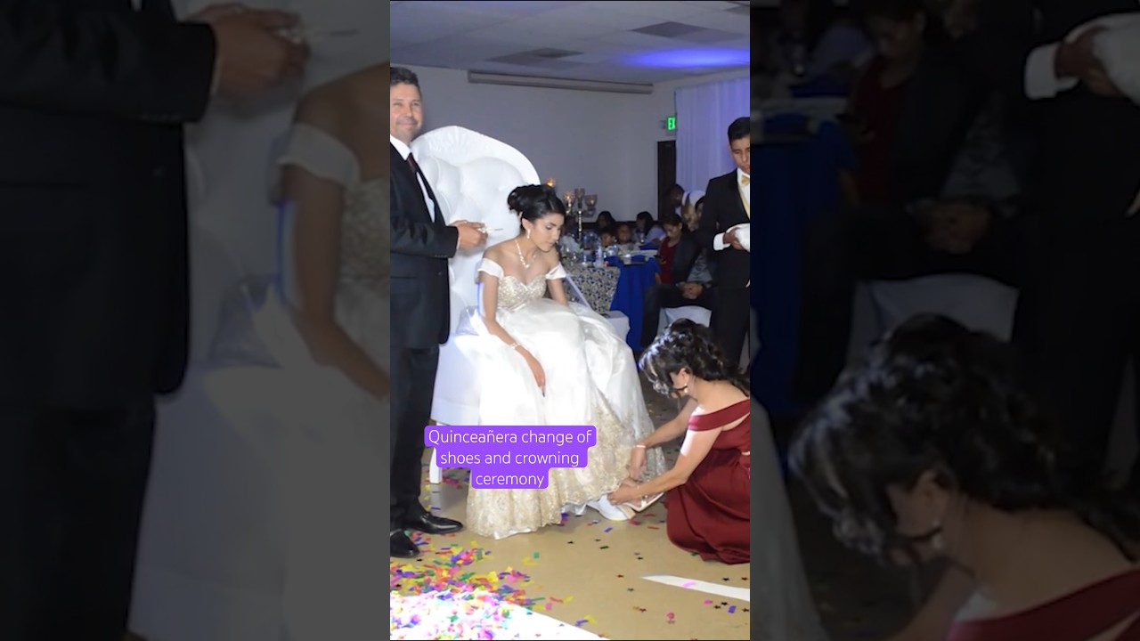 Quinceañera change of shoes and crowning ceremony 