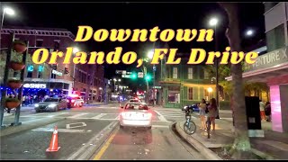 4K | Friday Night Drive | Downtown Orlando, Florida