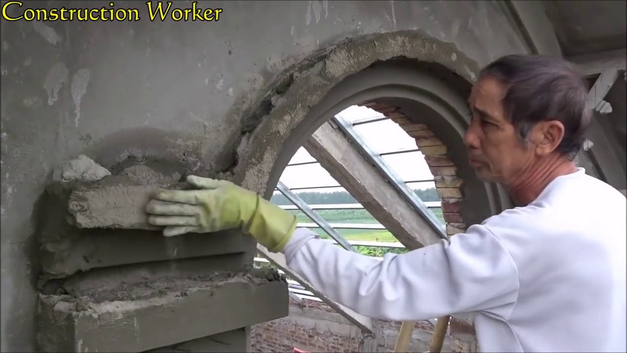 Amazing Techniques Construction Rendering Sand and Cement Create a ...