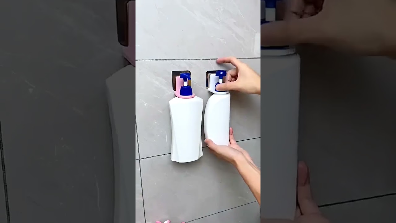 WALL MOUNTED SELF STICKY HOOK0S FOR BODY WASH SHAMPOO BOTTLE