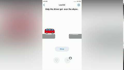 Easy Game - Help the driver get over the abyss - Level 60 solution