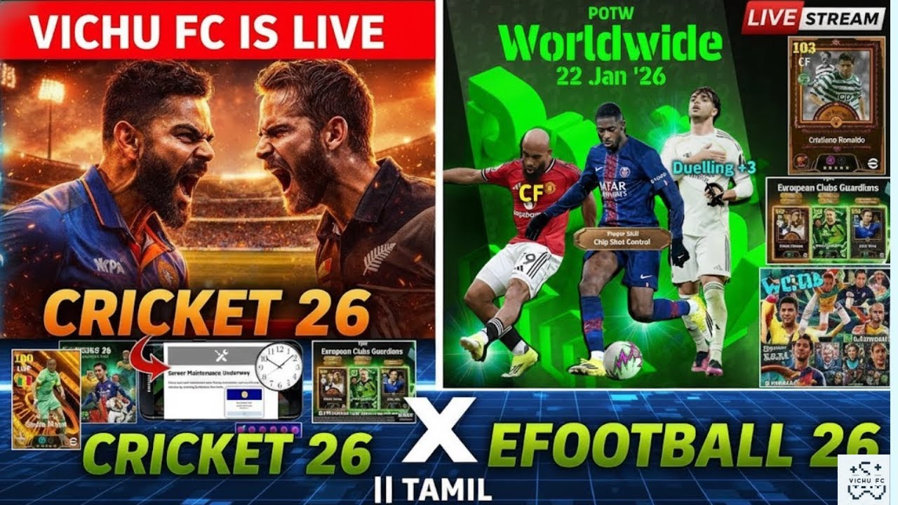 Cricket 26 LIVE IND vs NZ & efootball wt's coming today? | Tamil Live