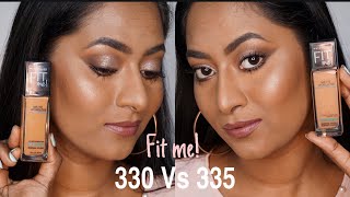 Maybelline Fit Me! Matte + Poreless foundation 330 Toffee Caramel Vs 335 Classic Tan COMPARISON !