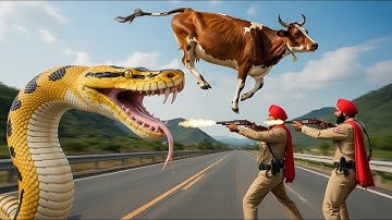 Terrifying Moment! Giant Snake Attacks Cow — But Watch What Happens Next 😨🐍