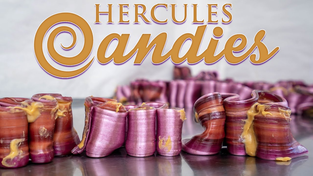 Peanut Butter And Jelly Ribbon Candy (Grape Flavor) YouTube