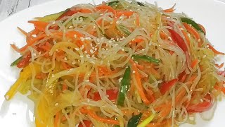 Салат который понравится всем! Фунчоза по-корейски с овощами!Быстрый и Простой Рецепт