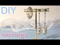 【簡単アクセサリー】リングとお揃い★パールとオーロララインストーンのチェーンピアスの作り方 Tutorial for chain earrings with pearl rhinestone ring