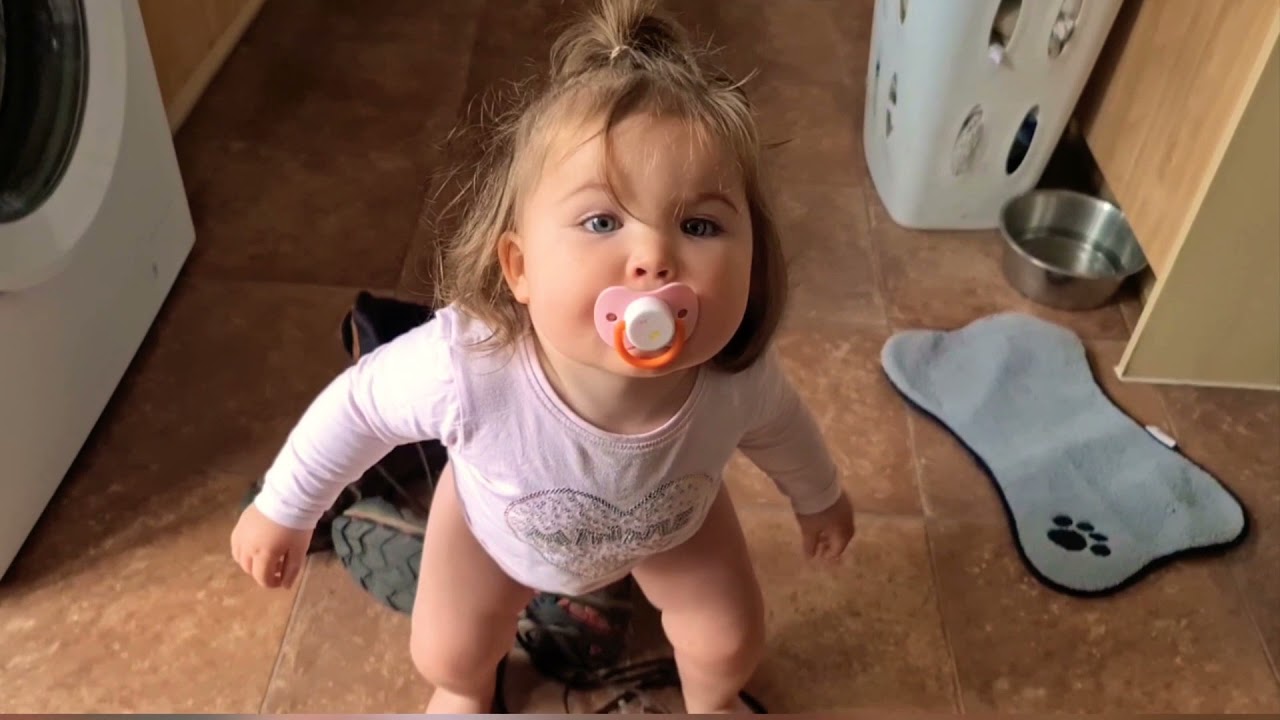 Emilia Trying To Wear Daddy's Boots