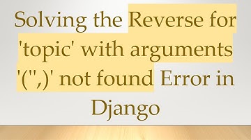 Solving the Reverse for 