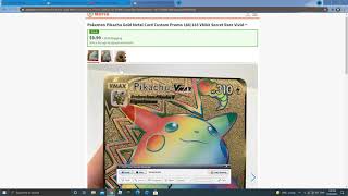POKEMON Gold Metal Card 188/185 VMAX RAINBOW PIKACHU 10.00$ POKEMON Gold Metal Card 188/185 VMAX RAINBOW PIKACHU 10.00$