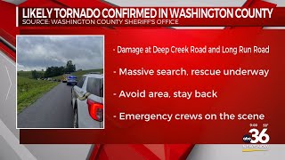Likely tornado confirmed in Washington County