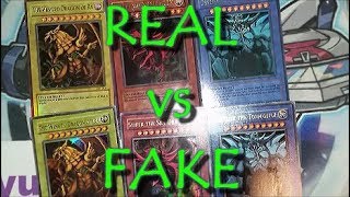 Yu-Gi-Oh! GUIDE - GBI Egyptian God Cards Set REAL or FAKE? How to tell between AUTHENTIC COUNTERFEIT