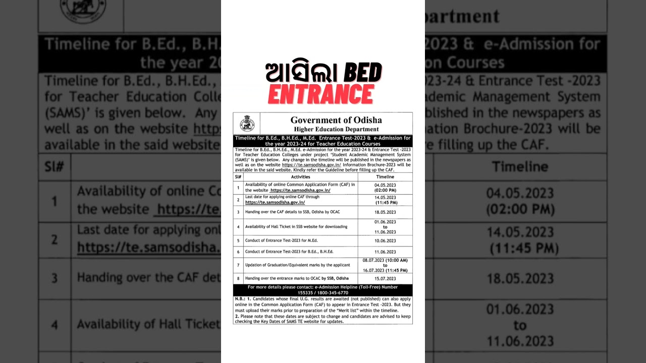 Odisha BEd 2023 