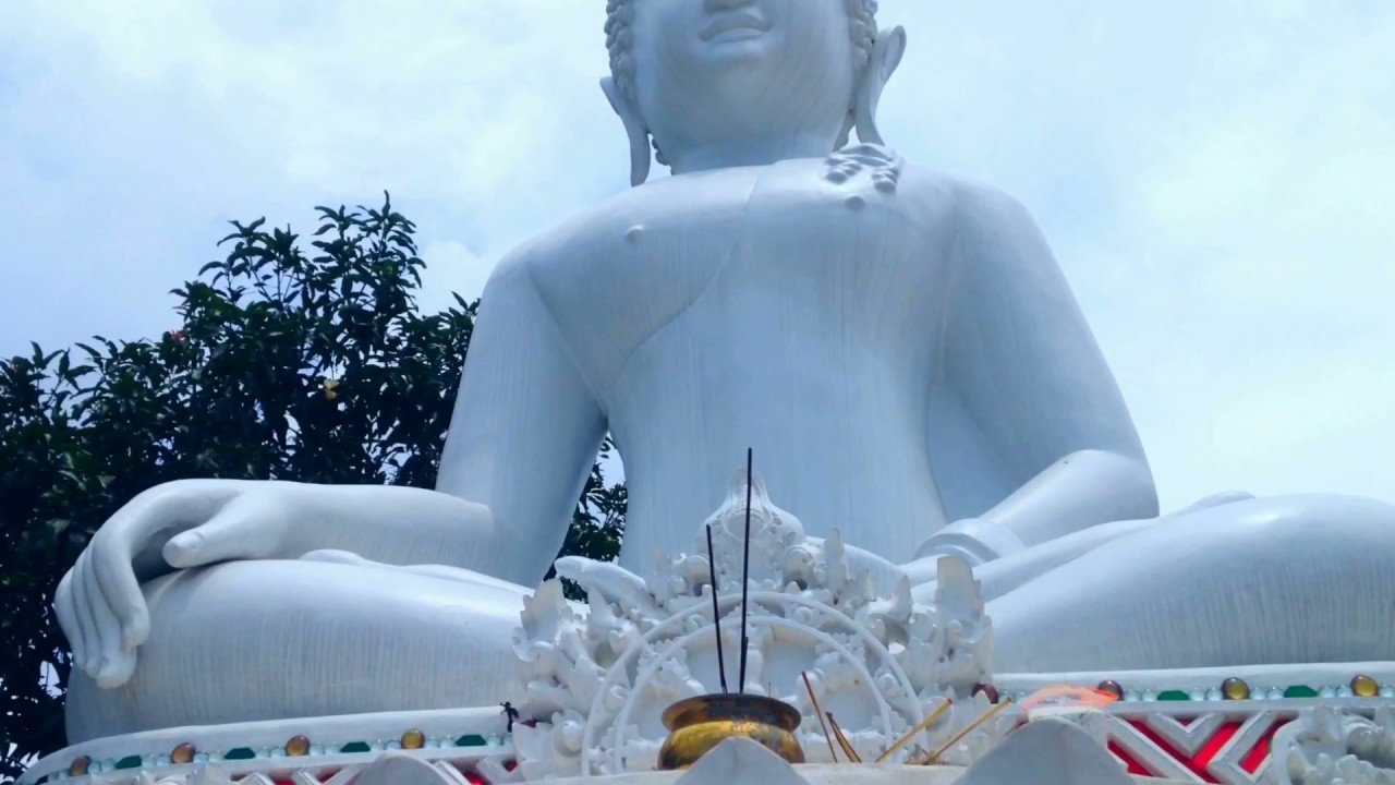 Big White Buddha Statue Landmark North Bali Monastery