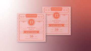 Design a Pink Vintage Birthday Party Invitation Card for Free using Visual Paradigm InfoART