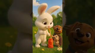 Cute Little Bunny Blowing Bubbles