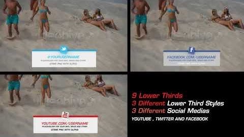 Facebook, Twitter & YouTube Style Lower Thirds - After Effects Template