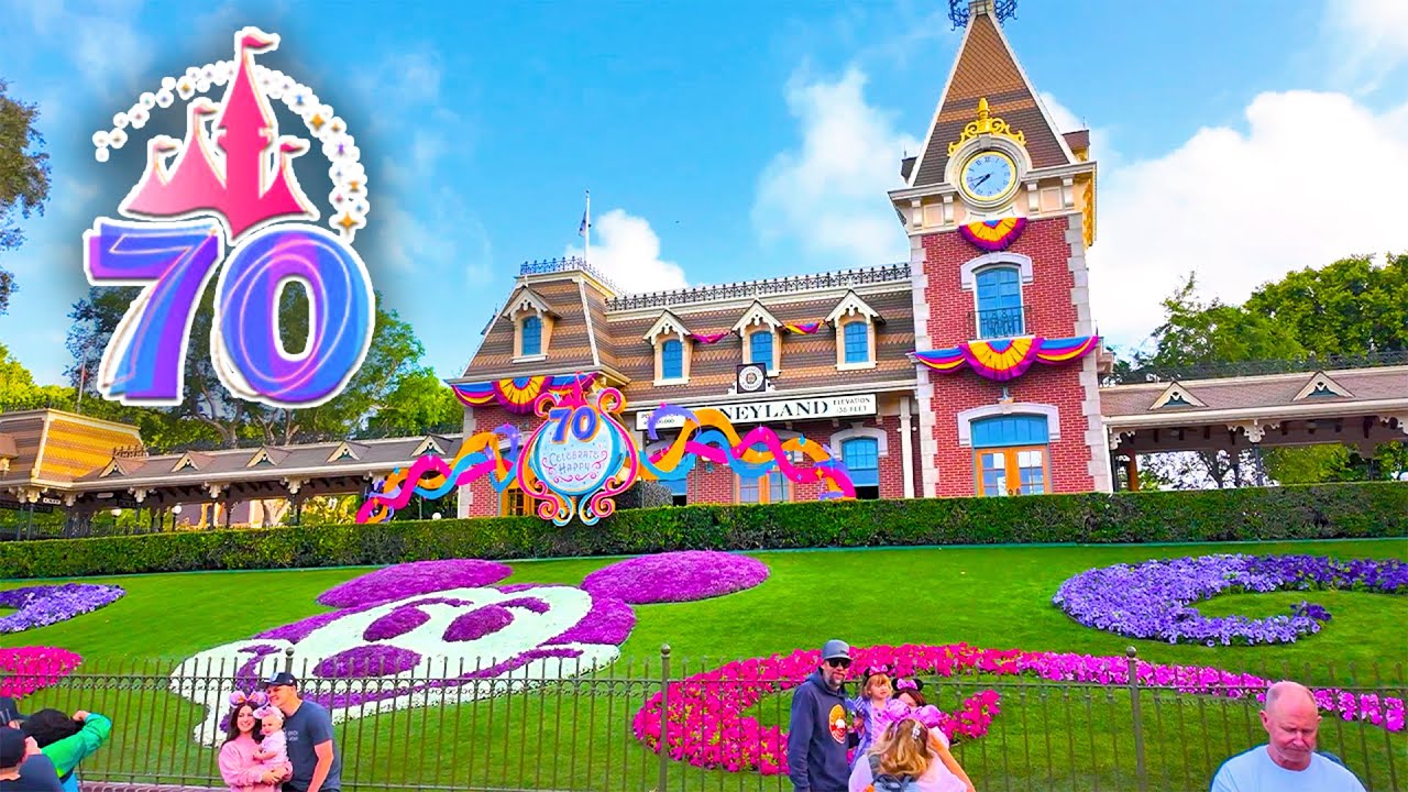 Early Morning at Disneyland - 70th Anniversary Walkthrough & Haunted Mansion [4K POV]