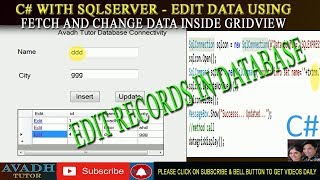 edit data using c# windows application || how to edit data using c# with gridview