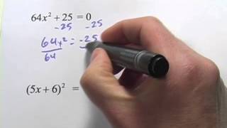 Solving Quadratics with the Square Root Rule - Complex Roots