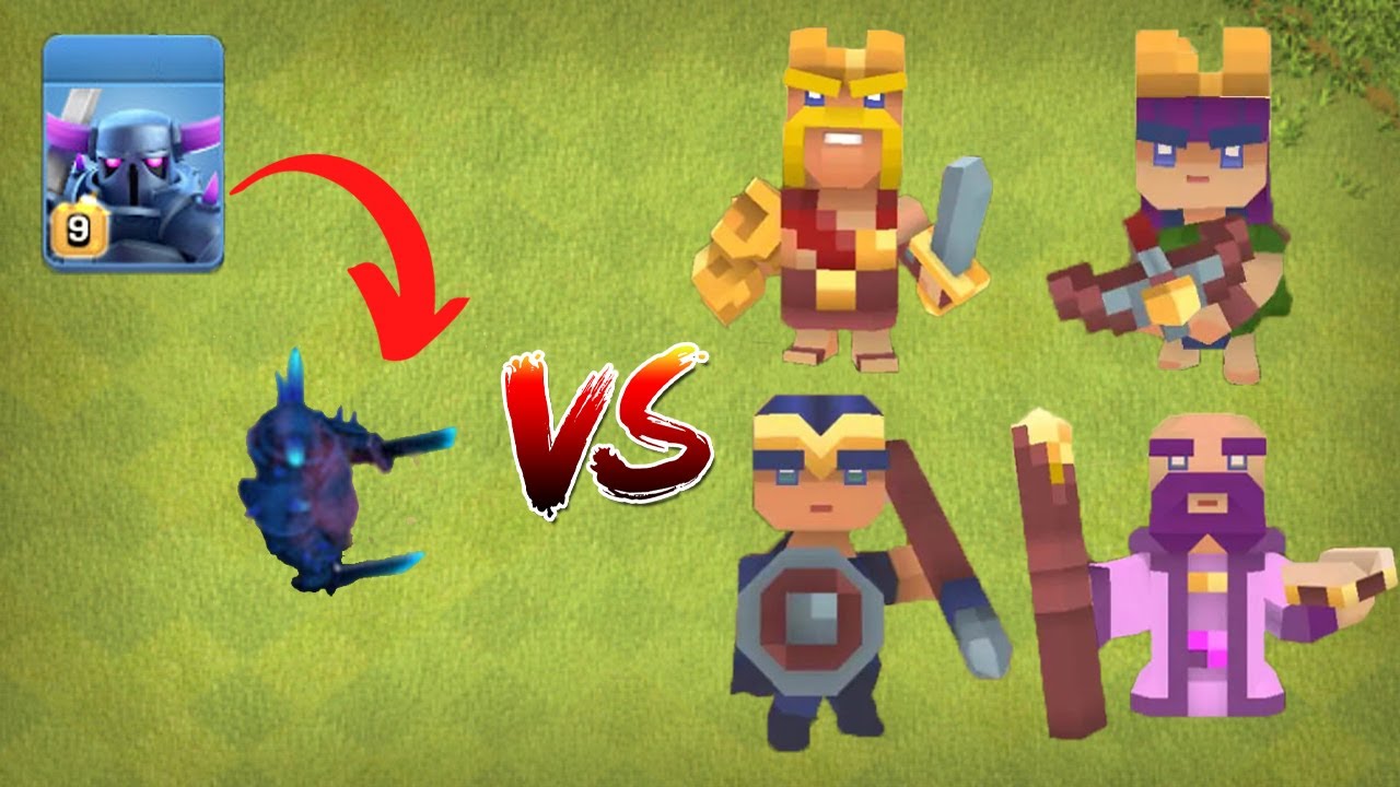 PEKKA max level VS PIXEL King, Queen, Warden and PIXEL Champion all level in clash of clan,COCFun