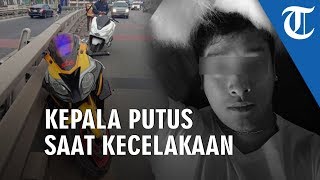 Kepala Pria Terlepas Bersama Helmnya seusai Mogenya Tabrak Pembatas Jalan Lalu Terjun dari Flyover