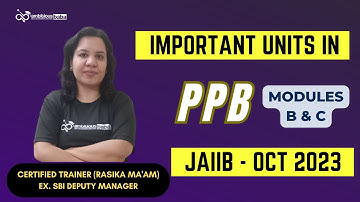 JAIIB OCT 2023 | Important Units in  PPB - Modules B And C | Ambitious Baba | Rasika Ma