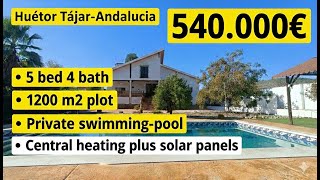 €540.000 Fantastic Detached 5 bed Villa with Private Pool, Huetor Tajar, Andalucia