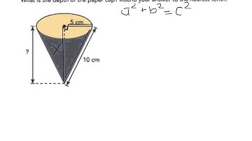 Use the Pythagorean Theorem to find unknown side length within a cone