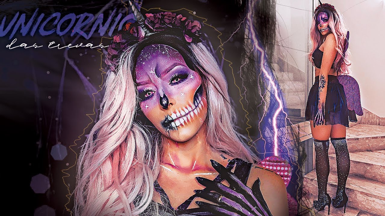 UNICÓRNIO DAS TREVAS ♥ MAQUIAGEM HALLOWEEN