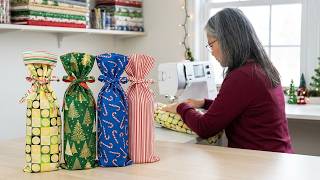 Only Less Than 10 Minutes ‼️ You Can Make This Wine Bag For Thanksgiving Or Christmas Gift Bag Idea.