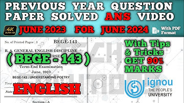 BEGE 143 SOLVED QUESTION PAPER JUN 2023 FOR JUN 2024 IN ENGLISH | BEGE 143 SAMPLE PAPER JUN 2024