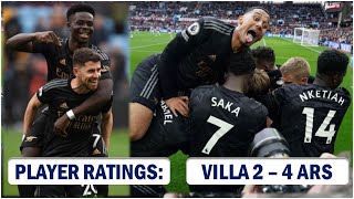 Exceptional Jorginho ,Martinelli Superb : Player Ratings : Aston Villa 2 - 4 Arsenal !!!