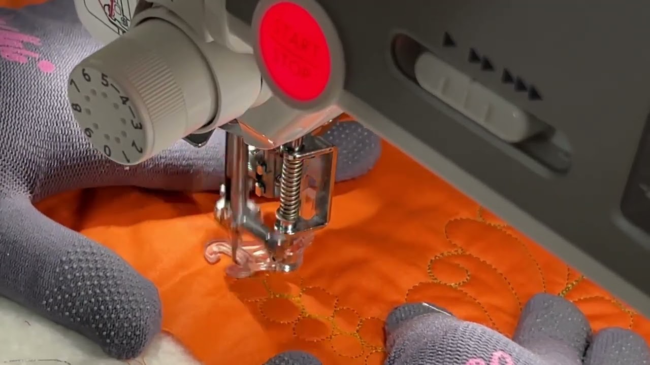 Free Motion feathers and pebbles