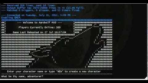 Welcome to Aardwolf MUD!