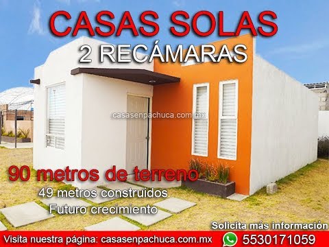 Casas en venta en Pachuca Infonavit 90 metros 2 recámaras futuro  crecimiento - YouTube