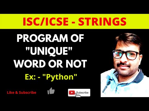 Program UNIQUE Word Check using Java Programming for ISC/ICSE Students