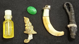 pemaharan benda mistik antik unik,ajimat bertuah,batu mustika,pusaka kerajaan,taring,kalung \u0026 lain\