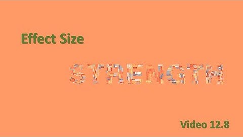 PSY 230 Video 12.8: ANOVA Effect Size