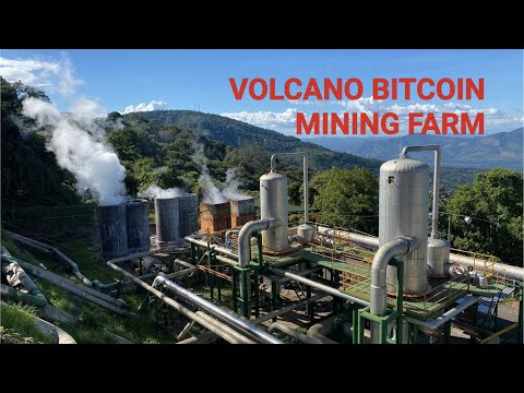 El Salvador Bitcoin mining farm. Green crypto mining with geothermal volcanic energy