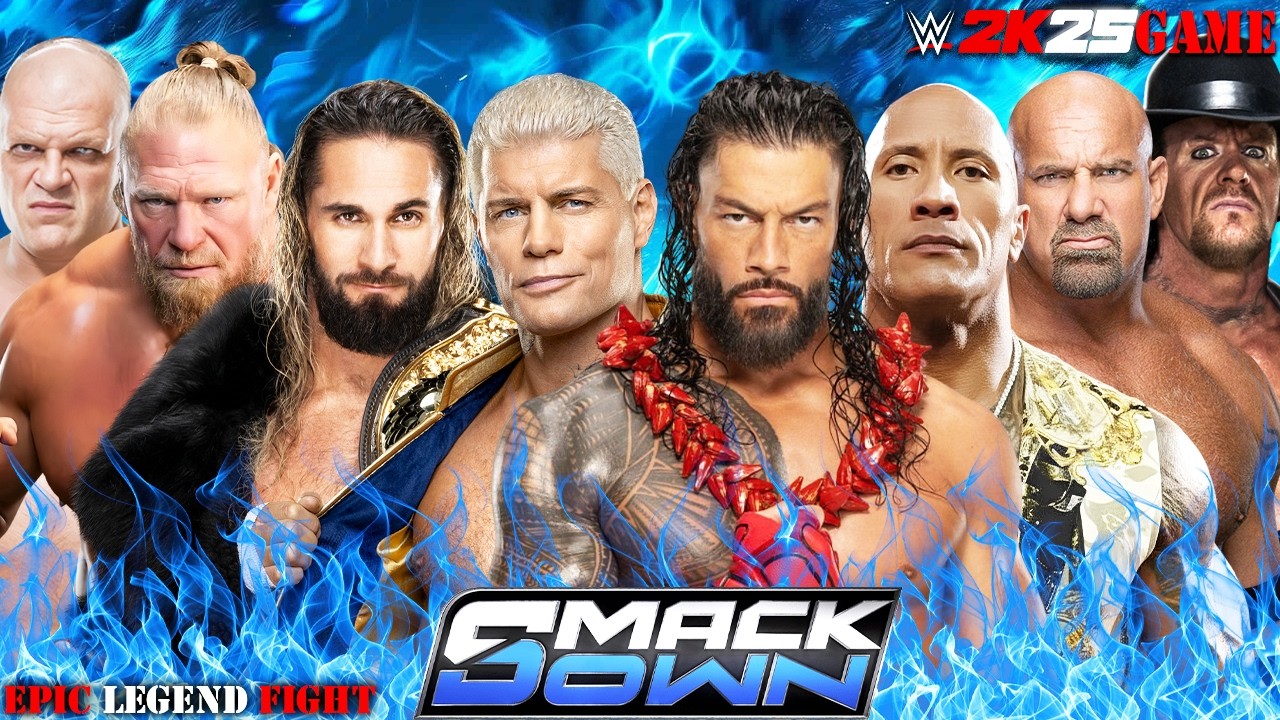 Роман Рейнс, Скала, Голдберг, Кейн против Брока Леснара, Сета Роллинза, Коди Андертейкера | Нет п...