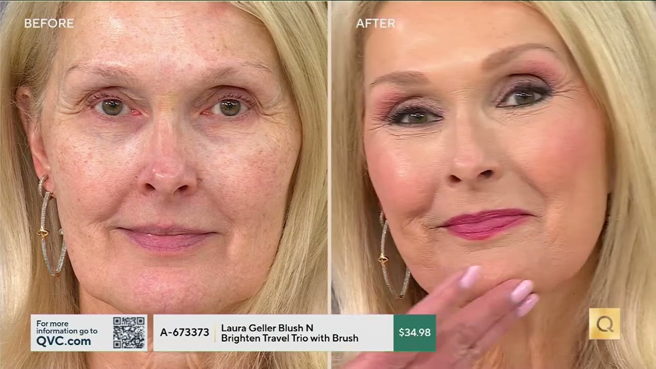 Laura Geller Blush N Brighten Travel Trio with Brush on QVC