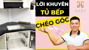Tủ bếp chéo góc hay tủ bếp góc vát có nên làm hay không | HUGA