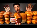 Asmr nutella dalgona coffee kinder chocolate party  frothy coffee  croissants  mukbang eating