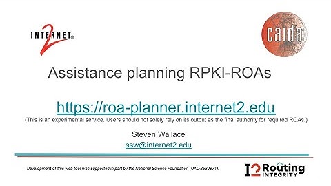 Internet2 & CAIDA RPKI-ROA Planner